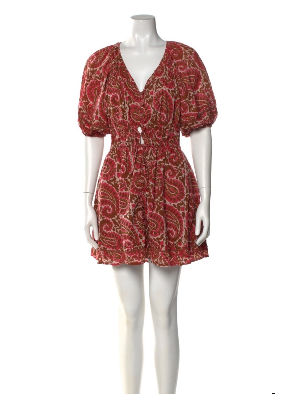CleoBella cotton puff sleeve mini  dress